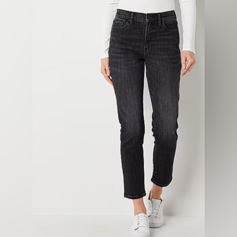 a.n.a Womens High Rise Straight Leg Jean